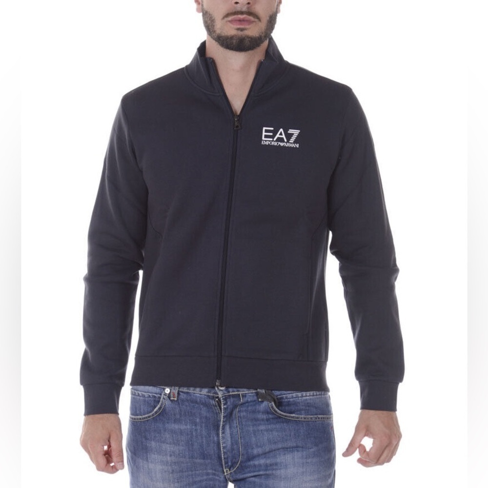 Emporio Armani EA7 Sweatshirt Hoodie Man Blue Size Medium